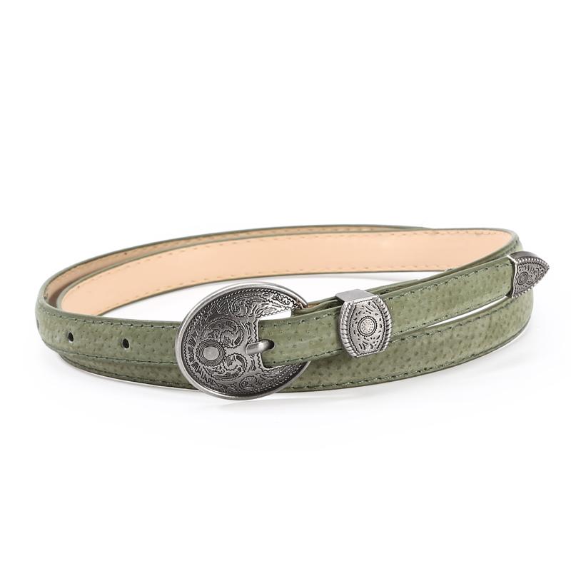 Pu Women's Fashionable Alloy Buckle Leather Formal Belt With Other Clothing Accessories
