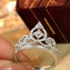 Exquisite Female Ring Real  Sterling Silver Princess Crown Cross Zircon Finger Rings for Women Statement  Gift Anillos