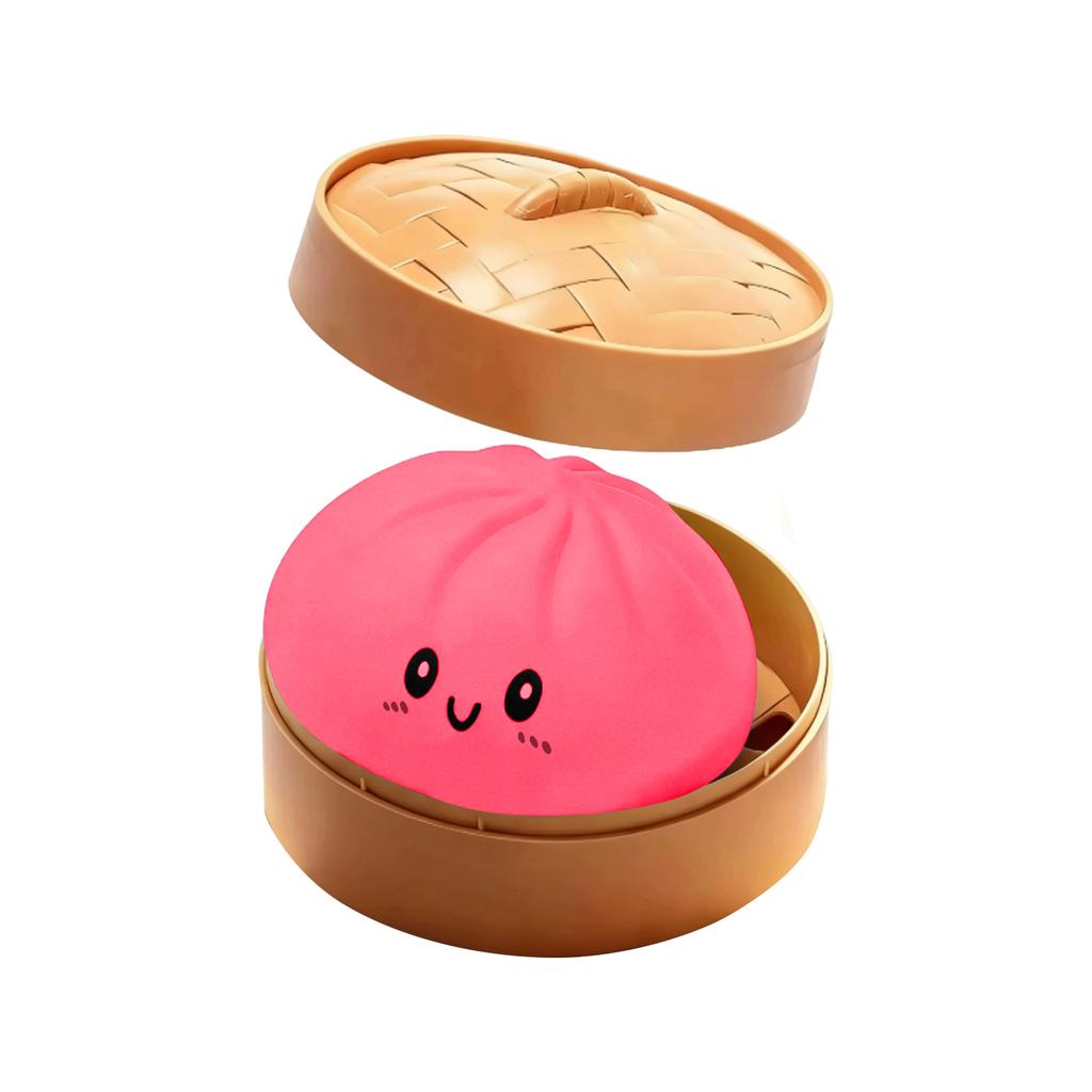 Glowing Bun Slow Toy Stress Relief Toy And Pinch Little Steamed Bun Simulation Bun Stress Relief (with Steamer )