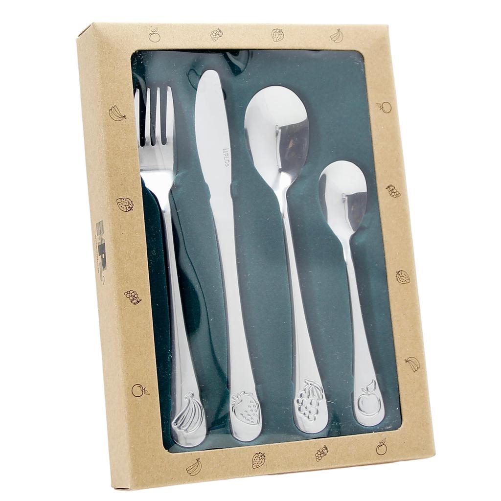 Steel Children'S Cutlery Set 4 Pieces Spoon Fork Knife Spoon Set