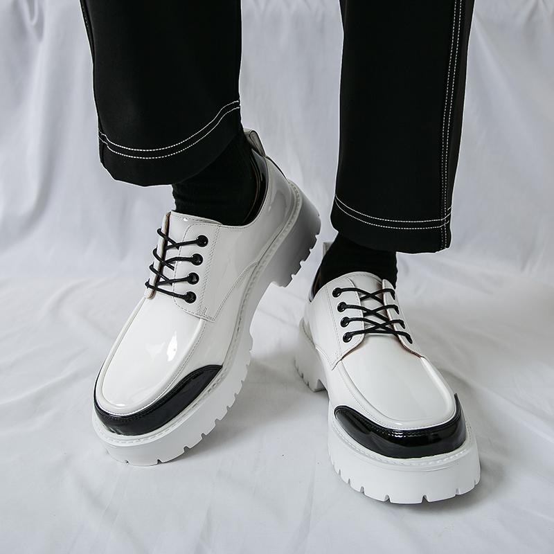 Fashionable Thick Soled Men Leather Oxford Shoes Classic British Style Leather Casual Shoes High-quality Men Urban Elegant Shoes