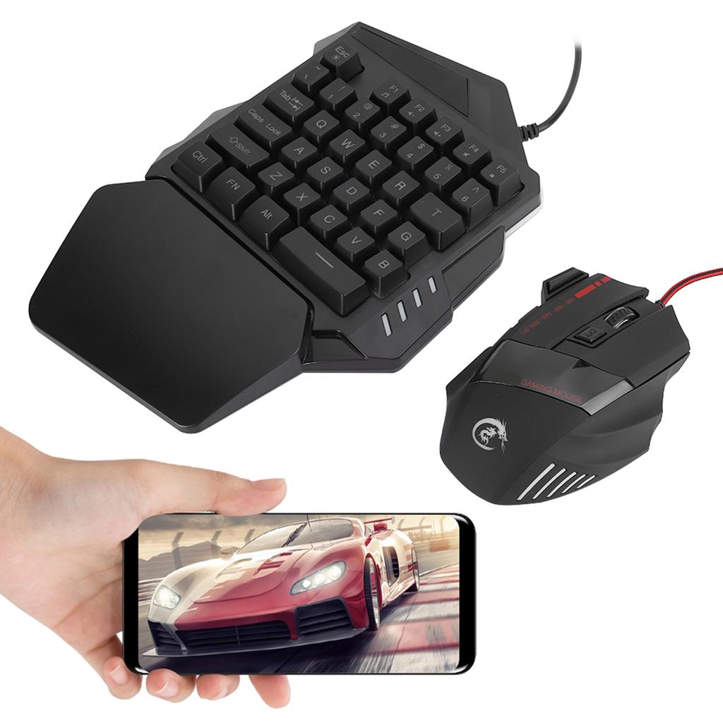HXSJ J50 OneHanded Gaming Mouse Keyboard Set Computer Accessory for Win2000  Android  OS X