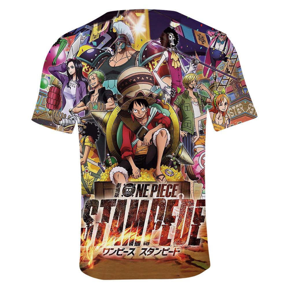 6 Colors Fashion ONE PIECE Cartoon T Shirts for Women Men Summer Clothing Fitness O Neck Man T-shirt Oversized Men T-shirts Tops