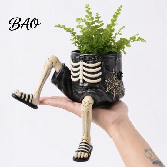 Holdbar Resin Sukkulent Holder 2 Stk. Finurlig Hængende Ben Planteholder, Hængende Siddende Blomsterpotte til Plante Sukkulenter, Sjov Halloween Skrivebord