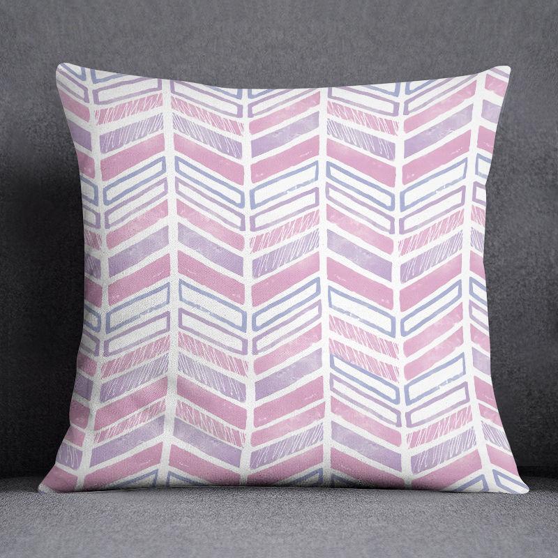 Pink ins Nordic cute pattern pillowcase home decoration sofa cushion living room square pillow cover home fabric
