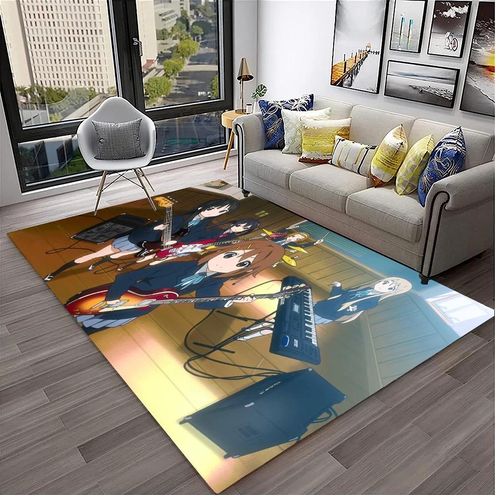 Kawaii Girls K-ON Cartoon Cute Lolita Carpet Rug for Home Living Room Bedroom Sofa Doormat Decor,kid Area Rug Non-slip Floor Mat