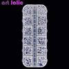 1 Scatola Misure Multiple Strass Neri Piatti per Unghie Cristalli di Vetro Gemme Decorazione Nail Art Accessori Manicure