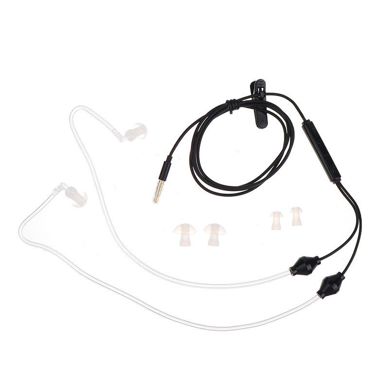 

Universal 3.5mm Air Tube Earphones With Mic Anti-Radiation Binaural Music Games Earphones For Phone чорний