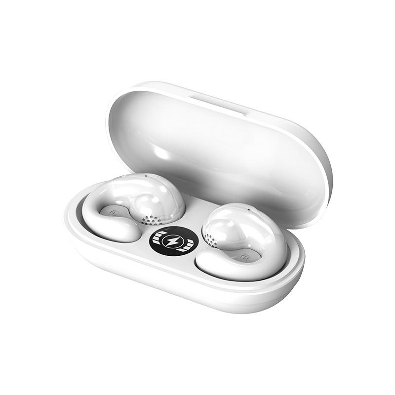 Bluetooth Headset TWS Dual Ear Wireless Ear Clip Stereo Digital Display Life