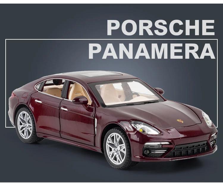 1:24 Porsche Panamera Sportovní auto Simulace Kovová slitina Tlakově litý Model auta Zvuk a světlo Zatáhni zpět Sběratelská Dětská hračka Dárky