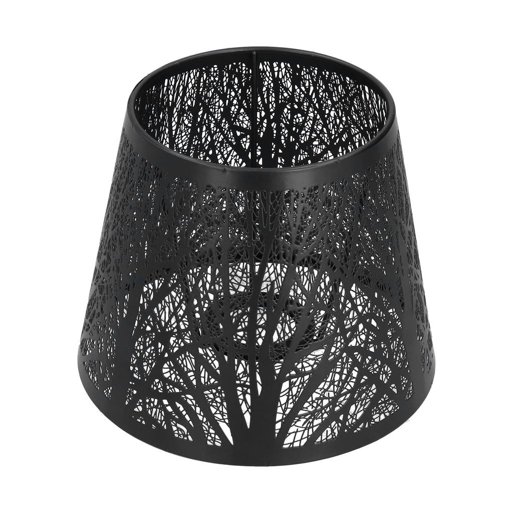 Wrought Iron Lampshade Carved Forest Tree Shaped E27 Mini Lamp Shade for Table Lamp Bedroom Bedside Decor