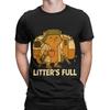 Men T-Shirts Funny Litters Full Cat  Vintage 100% Cotton Tee Shirt Short Sleeve  T Shirt Crewneck Tops Plus Size