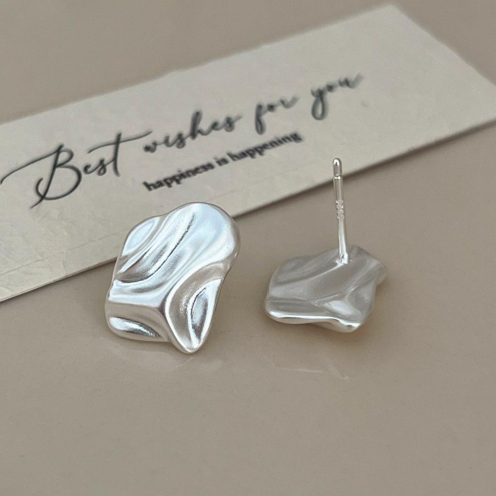 Irregular Wrinkled Frosted Surface Ear Stud Piercing Earrings For Women Fashion New Jewelry Accessories Gift Party