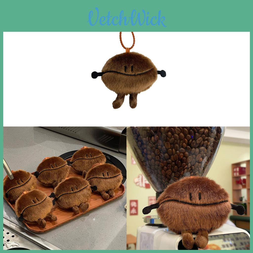Coffee Bean Plush Toy Bag Pendant Keychain Gift For All Ages