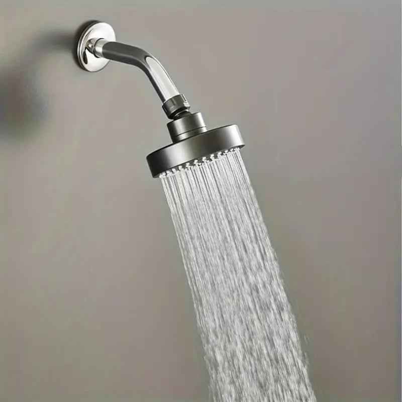 360° Rotatable Fixed Rain Shower Head Anti-Clog Plastic Nozzles High Flow Bathroom Head Only