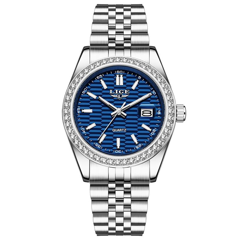 LIGE TOP NEW Men's watches Luxury Fashion Quartz clock Stainless Steel Waterproof Luminous watches for men reloj hommes+BOX