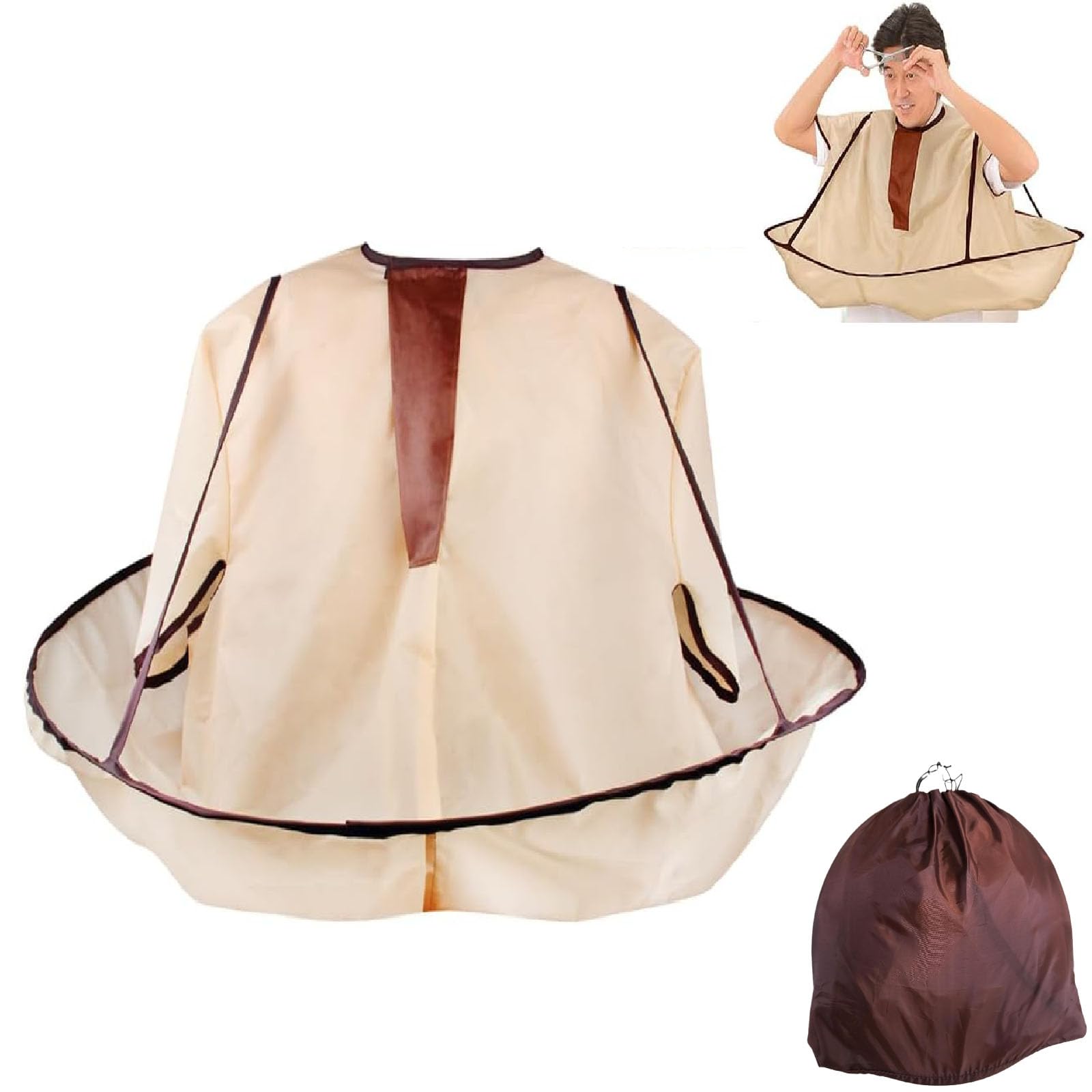 

SensaBliss Haircut Cape for Haircutting Cloak for Home and Salon Hair Bangs Haircutting Storage Bag Suitable for Kids Adults, Waterproof, Foldable,
