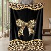 Leopard Print Bow 1 Theme blanket Lightweight Warm Flannel Blanket Decorative Throw Blanket for Home Decoration