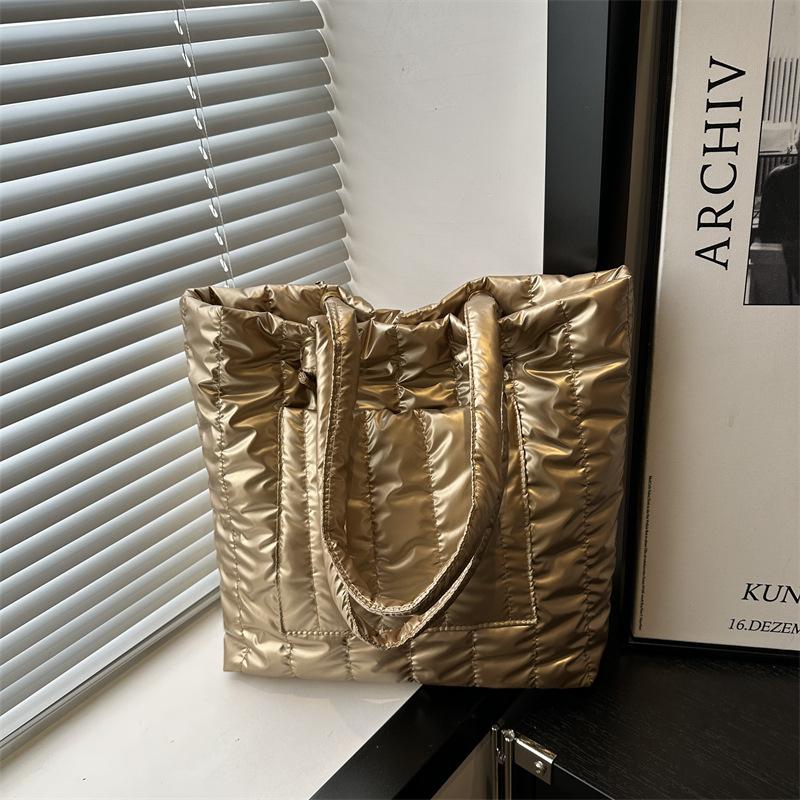Bag Women's 2025 New Fashion Simple Shoulder Bag Large Capacity Trend Casual Embroidered Thread Cotton Clothing Women's Bag Tote Bag