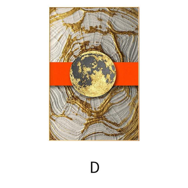 Modern Nordic Light Luxury Style Decorative Posters Abstract Gold Foil Art Canvas Painting for Home Living Room Wall Retro Photo