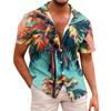 Hemd für Herren, lässige Mode, Sommer, kurzärmelig, mit Knöpfen, bedruckt, T-Shirt