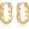 Amicon Chunky Gold Stud Earrings for Women 14k Gold Plated Hypoallergenic Earrings Statement Trendy Fashion Gold Jewelry Gifts