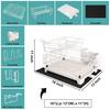 MAJALiS White Dish Drying Rack for Kitchen Counter, Stainless Steel 2-Tier Dish Drainer, Sink Drainer Board, Kitchen Organizer, Space-Saving