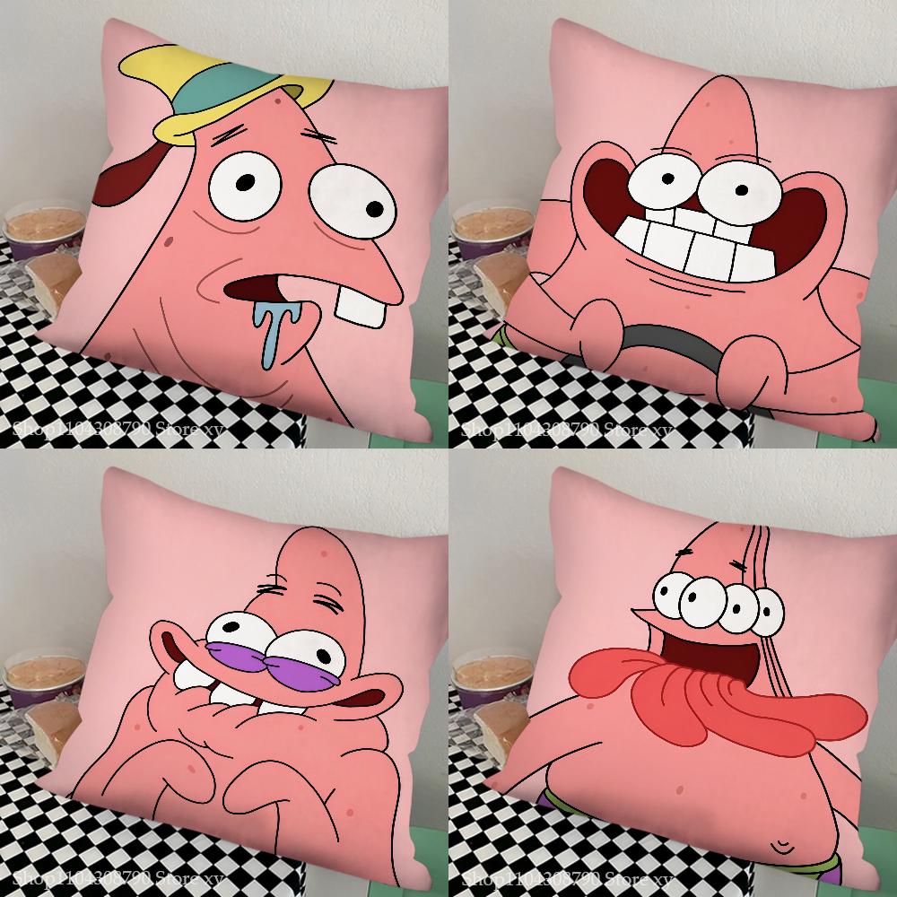 Cartoon SpongeBob SquarePants Patrick Star Pillow Case Fashion Square Pillowcase Bedroom Sofa Room Leisure Cushion Cover