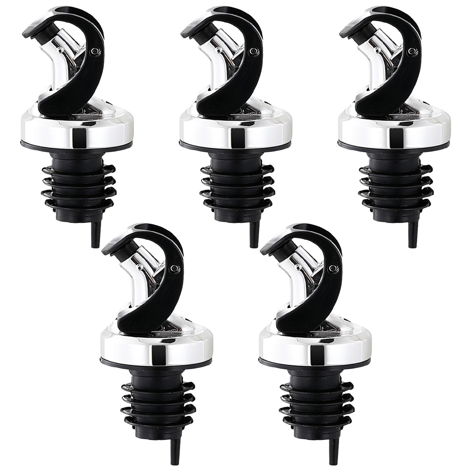 

5 Pcs Classic Bottle Pourers Olive Oil Sprayer Spout Glass Bottle Pourer Cap Spout Stopper Mouth Kitchen Tool срібний