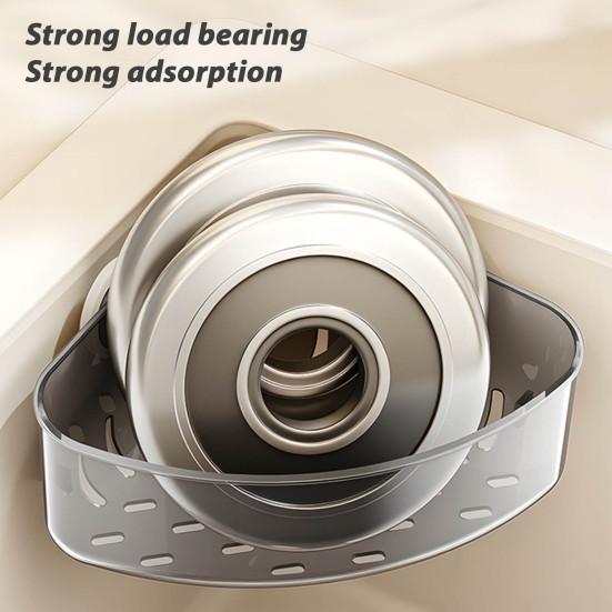 Suction Cup Sink Corner Rack Large Capacity Strong Load-bearing Easy To Install Multifunctional Kitchen Sink Caddy Organizer