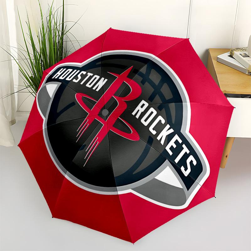 1pc Rockets Houston Automatic Folding Cute Umbrella - Lightweight, Retractable Design with 8-Rib Durability, Perfect for Outdoor48