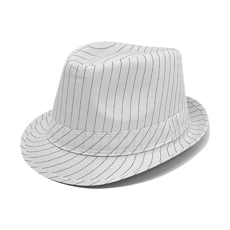 

Летняя шляпа Цилиндр Классический джазовый стиль Черно-белая полосатая Джазовая шляпа Мужская и женская Солнцезащитная шляпа Панама с загнутыми полями M（56-58cm）