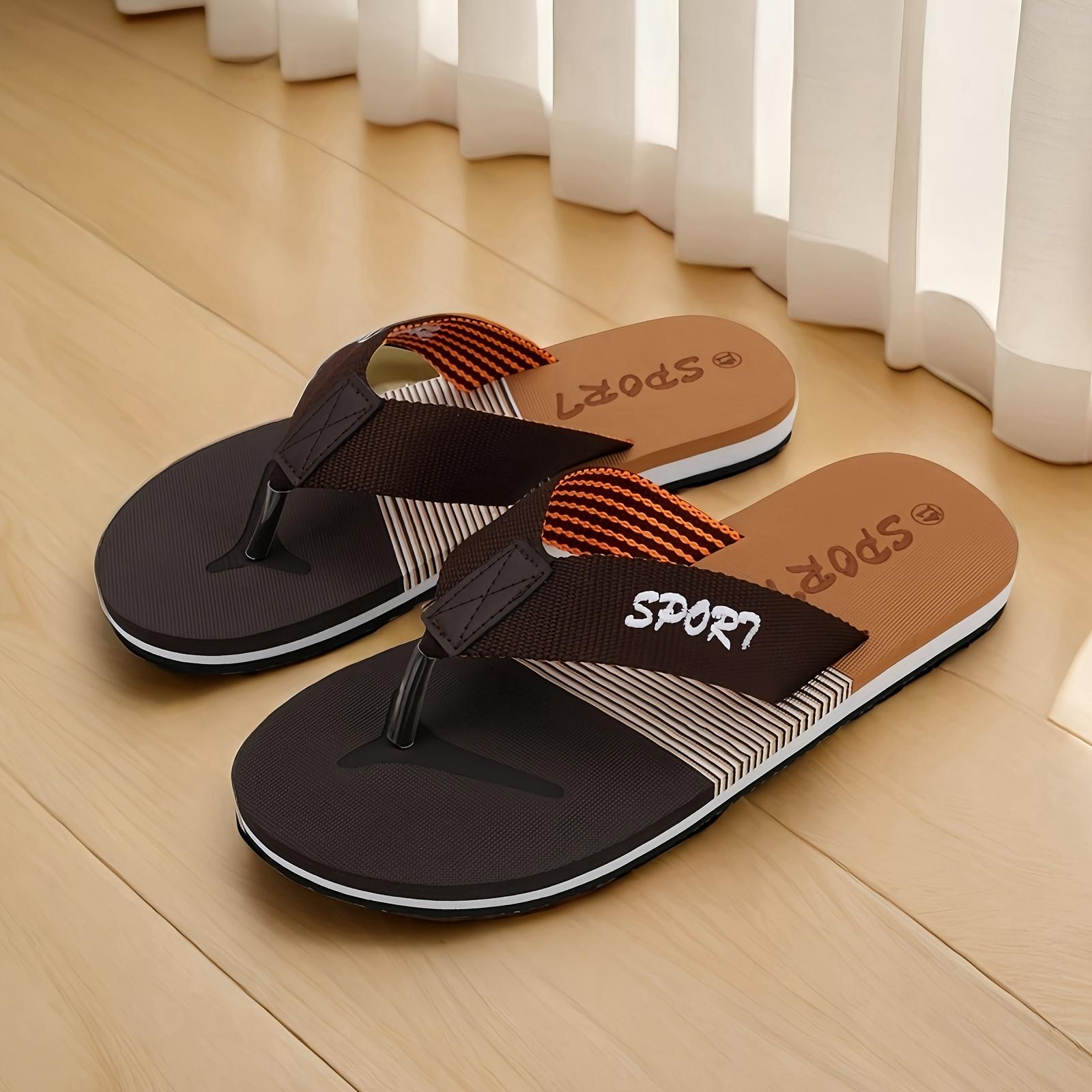

Summer Men s Slippers Indoor Casual Flip Flops, Beach Clip Style Breathable Men s Shoes, Home Slippers, Breathable Men s Flip Flops 46 коричневий