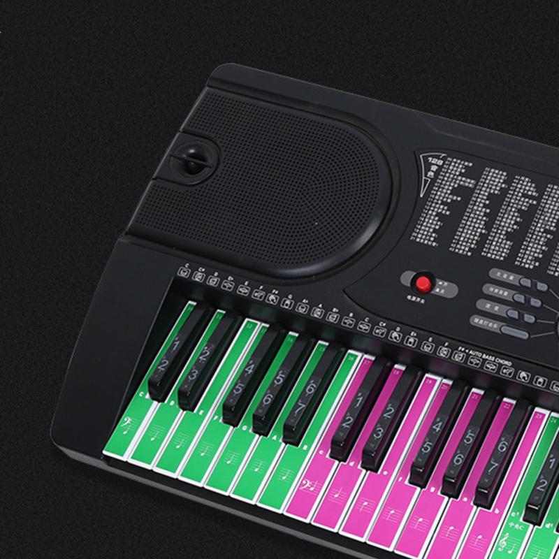 61 Klawiszy Klawiatura Pianina Naklejki z Nazwami Dźwięków Naklejki na Klawiaturę Pianina Naklejka Muzyczna Etykieta Nuta