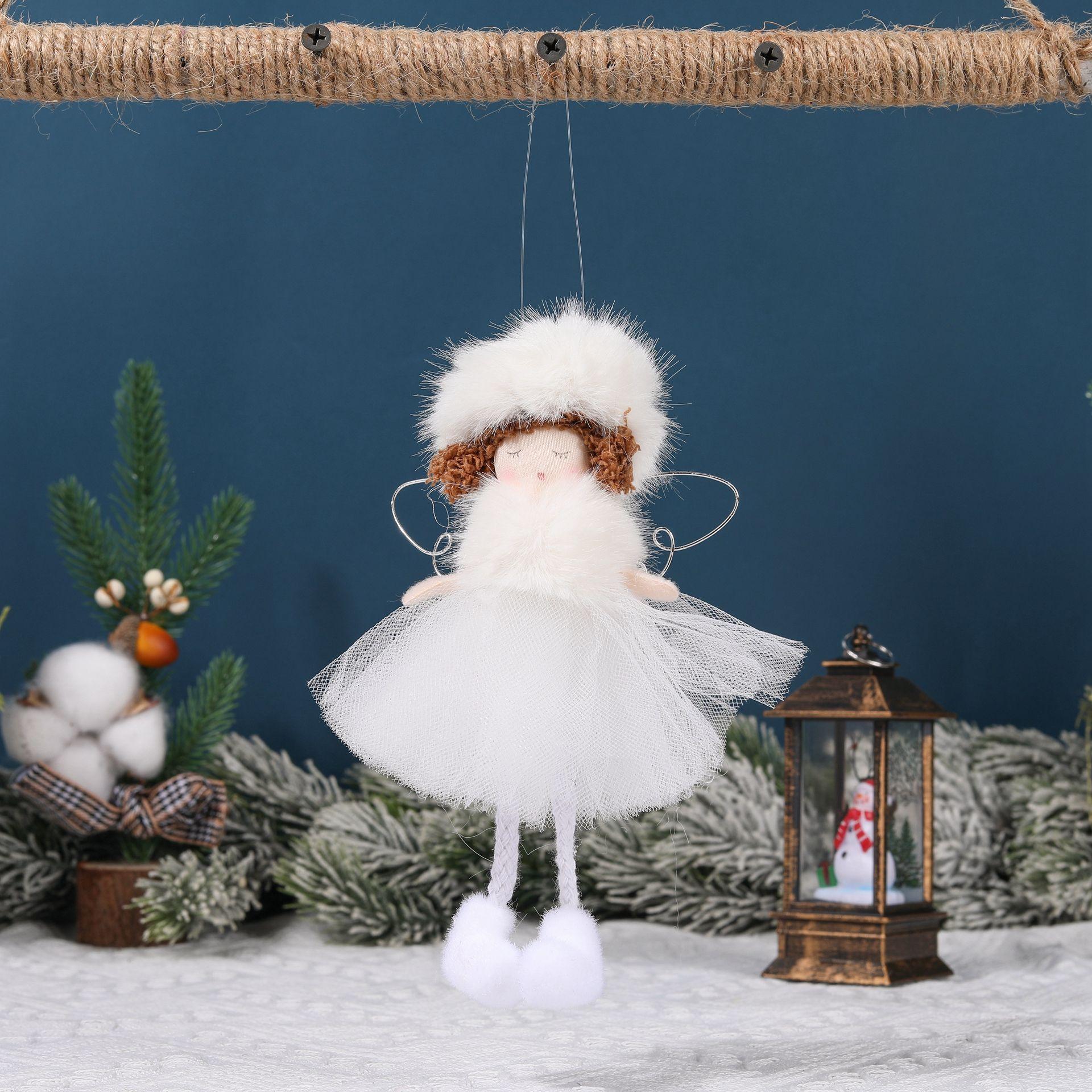 

Новое креативное рождественское плюшевое шифоновое платье ангел, рождественская елка с маленькими аксессуарами, рождественские украшения