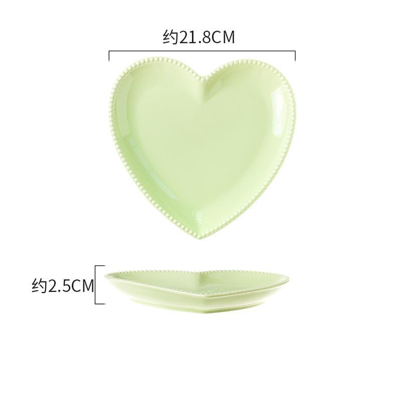 Nordic Irregular Heart-shaped Ceramic Dinner Plate Breakfast Dessert Bowl Exquisite Heart Dinner Dish Kitchen Utensils Art Decor