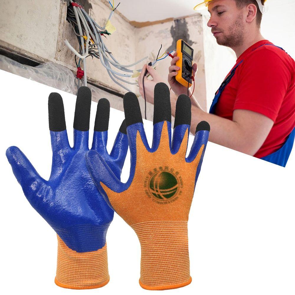 Blue&Orange Electrician Insulating Gloves High Elasticity Work Safe Gloves  Electrical