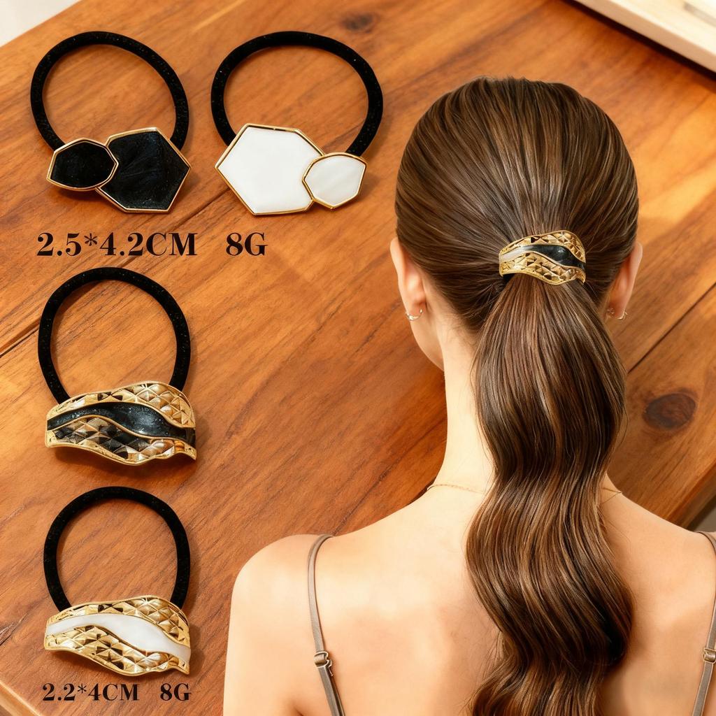 Retro Gold Geometric Hair Clips and Ponytail Ties