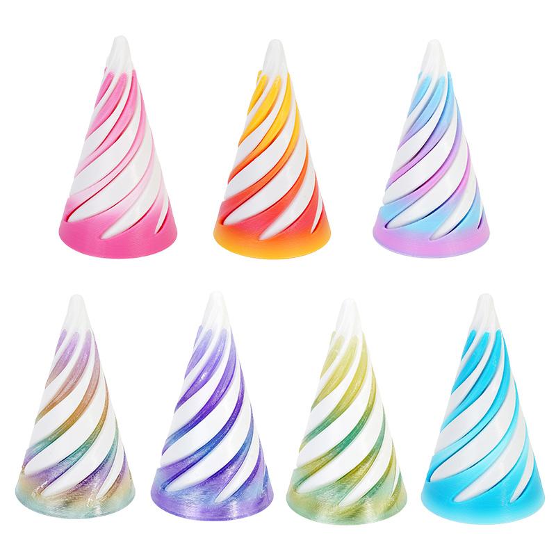 3d Printed Toys Desk Accessories Three-dimensional Pyramid Printed Spiral Cone Helix Screw Rotating Stress Relieving Spiral Cone