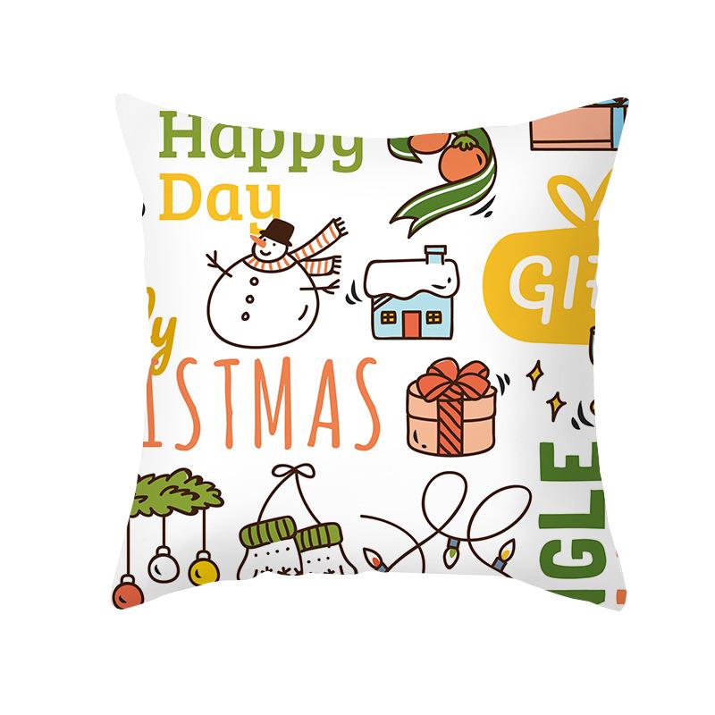 New Nordic Print Christmas Pillow Cover Cartoon Christmas Series Sofa Cushion Cover Home