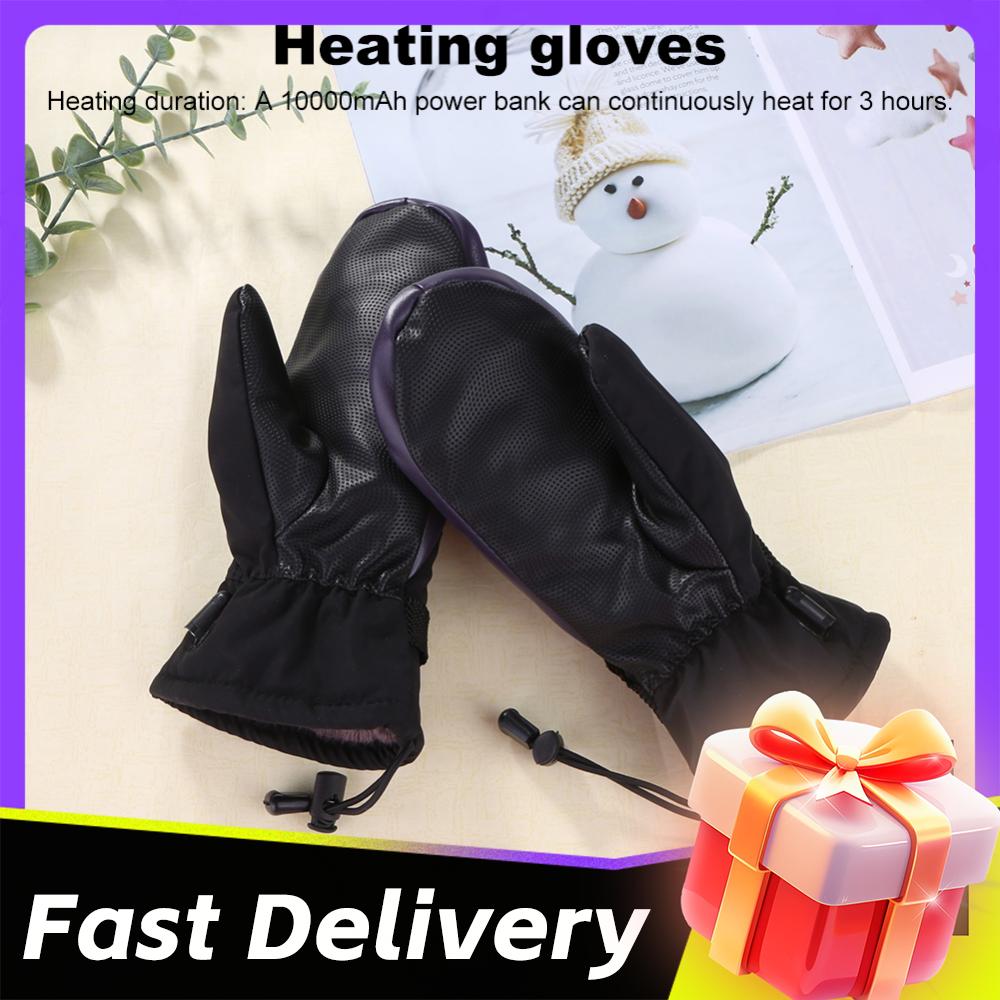 New Electric Heated Gloves Motorcycle Winter Heated Gloves Warm Waterproof Heating Thermal Glove for Outdoor Camping Hiking