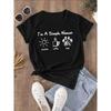 I Am A Simple Women with Letters Sunshine Coffee Dog Pattern T-shirt Fun Cute Retro Damska Koszulka Moda Casual Summer Top