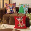 Christmas Deer Stitch Lucky Dragon Pillow Cover Sofa Cushion Cover Home Room Decoration Children Gift