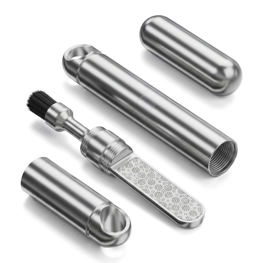 Mini Cleaning Brush & Nail File Zinc Alloy Nail Grooming  Mobile Phone Earbuds