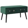 Day and Night - Day and Night Green Velvet Bench with Drawers 80 Cm