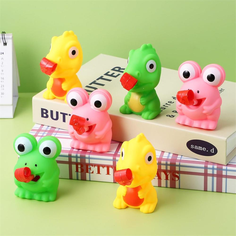 Stress Frog and Dinosaur Toys Tongue Sticking Out Novelty Relief Squeeze Toys Stress Screaming Party Frog Pop Up Toy for Gifts