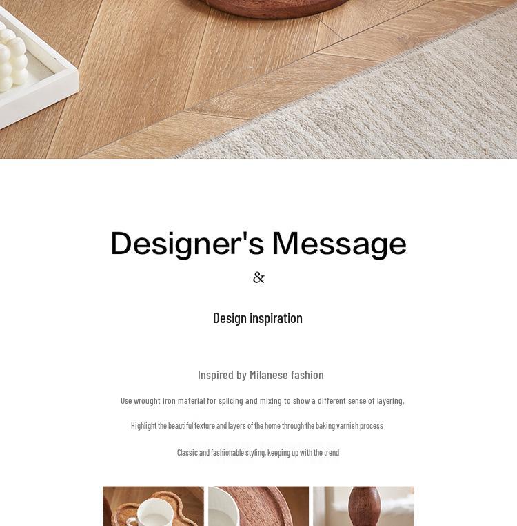 Retro Solid Wood Mini Coffee Table & Movable Side Table with Storage