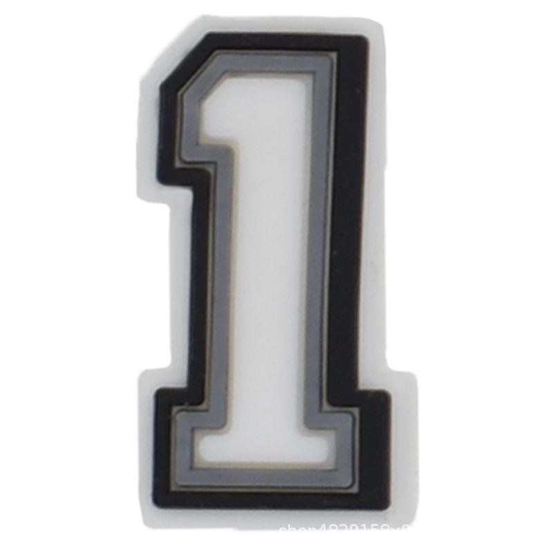 Zhibixing Soft Rubber Clog Accessories: 37 Styles of Black and White Letters & Numbers for Customizing Shoe Buckles and Flowers.