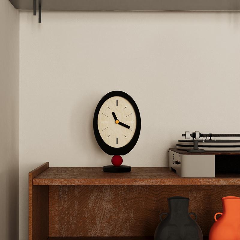 Wooden Table Clocks Living Room Coffee Table Desktop Clock Bedroom Silent Simple Desk Watch Interior Decoration Accessories