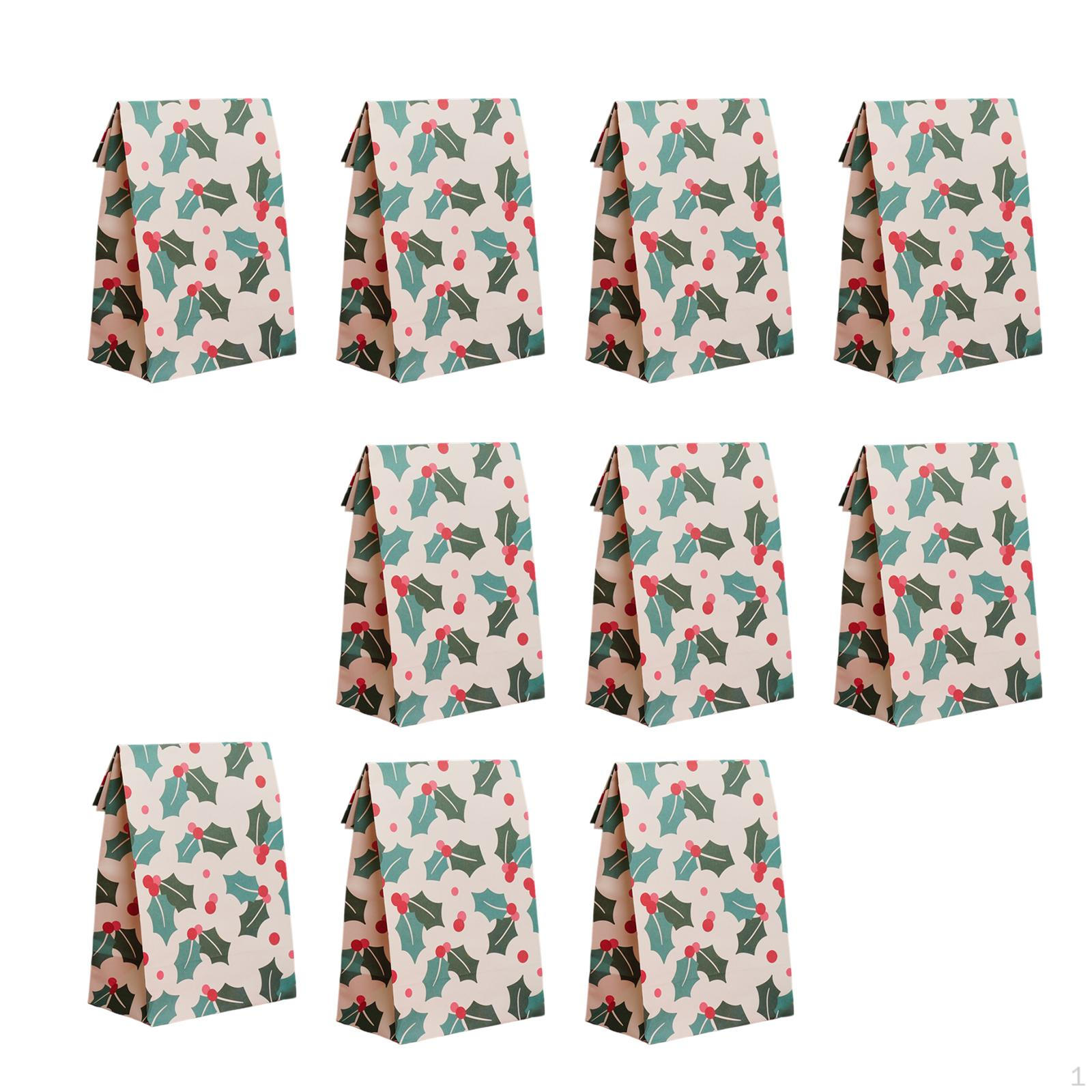 

10 шт. Рождественский подарочный пакет для кондитерских изделий Упаковка для еды для вечеринки по случаю дня рождения Декор для дома Green and white